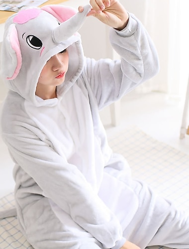  Pigiama Kigurumi Costume di fantasia Costume tutina Fantasia animale Maiale Con elefante Caldo Costume Divertente Comodo Adulti Unisex Uomini e Donne Halloween Carnevale Feste Performance