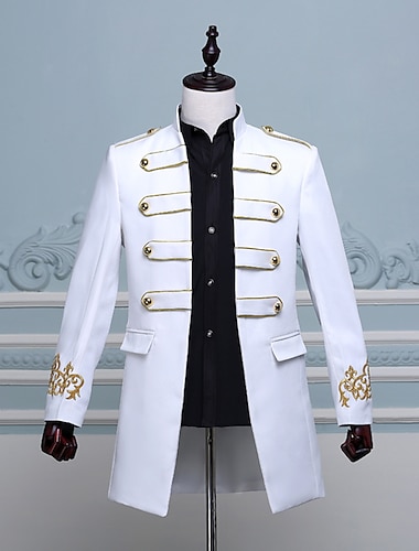  Elegant Klassisch Retro Vintage Mantel Maskerade Oberbekleidung Prinz Aristokrat Schmale Passform Einfarbig Ballkleid Herren Neujahr Valentinstag Party Maskerade Cocktailparty Erwachsene Mantel