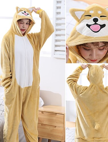  Adulte Animal Costume grenouillère Costume de carnaval Chien Combinaison de Pyjamas Pyjamas Kigurumi Déguisement drôle Pour Homme et Femme Carnaval Dessin animé