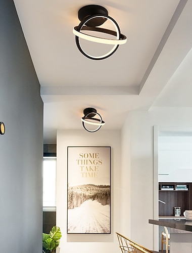  2-lys sirkulær ledet taklampe kreative taklys sirkler krysset barns romlys