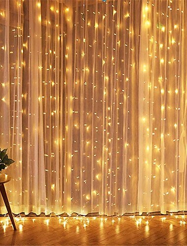  elegante LED-Lichtervorhang für Hochzeitsempfänge, Partys, wasserdichte Außendekoration, LED-Lichterkette für Terrasse, Hochzeit, Garten, Party, Fenster, Schlafzimmer, Außenlichterkette für Schlauch,