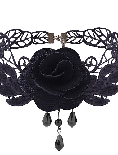  Halsband Spitze Halskette Maskerade Gothic Steampunk Halloween Gänsedaunen Legierung für Lolita Cosplay Halloween Karneval Damen Modeschmuck Modeschmuck