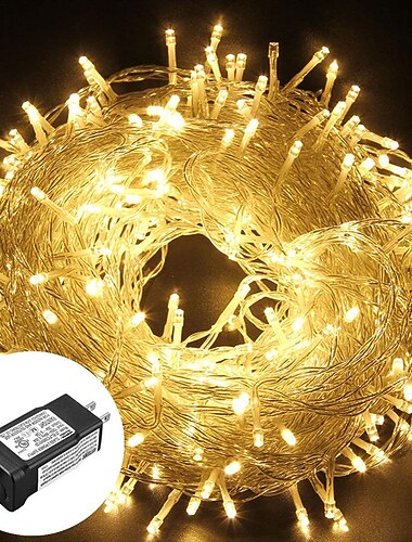  50M stringlys 400 LED i varmt hvit hvit og blå vanntett festdekorasjonslys 24V