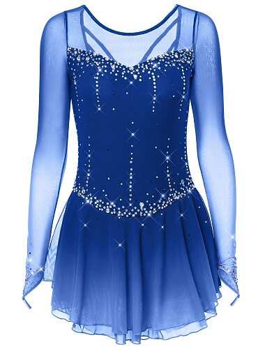  Φόρεμα για φιγούρες πατινάζ Γυναικεία Κοριτσίστικα Patinaj Φορέματα Σκούρο-Γκρι Βιολετί Βυσσινί Δίχτυ Σπαντέξ Υψηλή Ελαστικότητα Εκπαίδευση Εξάσκηση Ανταγωνισμός Ενδυμασία πατινάζ Χειροποίητο
