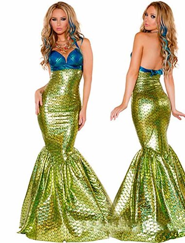  Malá mořská víla Malá mořská víla Aqua královna Aqua Princess Cosplay kostým Kostým na Večírek Filmové kostýmy for Dámské Dospělé Vánoce Karneval loučení se svobodou nevěsty