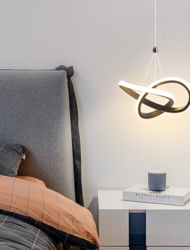  22cm 1-φωτός 15w μίνι κρεμαστό φωτιστικό περιβάλλοντος led φωτιστικό αλουμινίου μαύρο λευκό βαμμένο για σαλόνι υπνοδωμάτιο τραπεζαρία ζεστό λευκό / λευκό