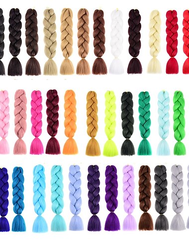  Dreadlocks / Faux Locs Recto Pelo sintético 24 pulgadas La extensión del pelo Peluquín Rojo Negro 2 piezas Peluca de Faux Locs Trenzas africanas Mujer Festival