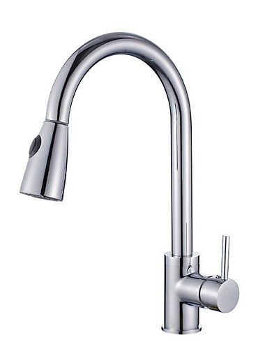  Armatur für die Küche - Einhand Ein Loch Galvanisierung Herausziehen / Herunterziehen / Hoch / High-Arc Freistehend Moderne Kitchen Taps