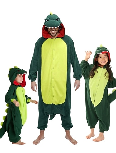  Enfant Mosaïque Costume de groupe Costume grenouillère Costume de carnaval Dinosaure Combinaison de Pyjamas Pyjamas Kigurumi Pyjamas Pour Garçons et filles Noël Carnaval Le Jour des enfants Dessin