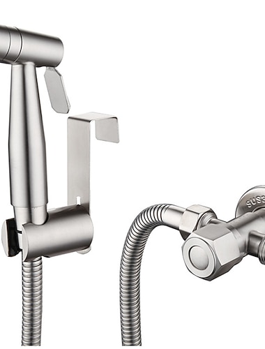 Pulvérisateur de toilette bidet portatif, accessoires de nettoyage de salle de bain en acier inoxydable tuyau de pommeau de douche pour l'hygiène personnelle, bain pour animaux de compagnie, couche