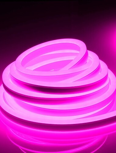  5m 16.4ft neon ha condotto la luce di striscia flessibile luce della corda impermeabile bianco caldo rosso giallo blu verde fai da te festa all'aperto retroilluminazione arredamento dc 12v