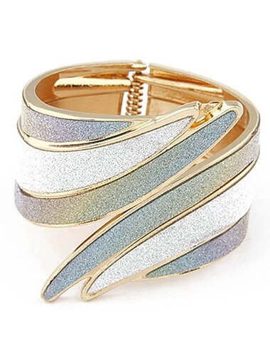  Karperecek Széles karkötő Üreg Kézelő Buli Nyilatkozat hölgyek Szüret Nyitva Ötvözet Karkötő ékszerek Szivárvány / Szivárvány / Fehér Kompatibilitás Karácsonyi ajándékok