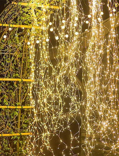  vánoční venkovní vodopád řetězec světlo 10ks x 2m 200led vinice větev led řetězec víla světlo venkovní zahradní plot strom vedl řetězec víla větev světlo