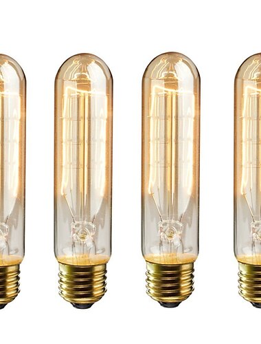  4pcs 40 W E26 / E27 T10 צהוב חם 2200 k ליטוש וינטג 'אדיסון Light Bulb 220-240 V