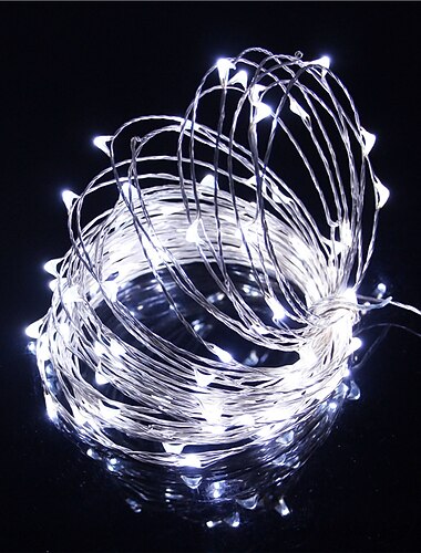  Elegante Bruiloft Ontvangst Feest 1pc 5m 50leds USB LED Slingerverlichting Waterdicht LED Koperdraad Slingervakantie Buitenshuis Sprookjeslichten Voor Feest Bruiloft Decoratie
