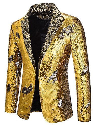  Disco Blazer 1980er Jahre 2 Farben glänzender Pailletten Smoking Slim Fit Reverskragen Anzüge Karnevalskostüm Herren Erwachsene Halloween Karneval Hochzeit Party Club Smoking