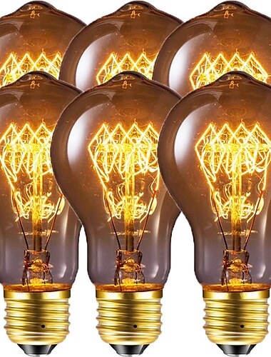  edison birne vintage birne 40 watt dimmbar e26 / e27 a60 (a19) eichhörnchen faden edison lihgt lampe für zu hause leuchten dekorativ 220-240 v / 110-130 v packung mit 6