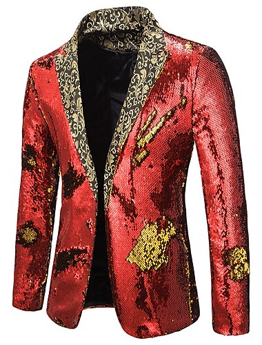  disco blazer jaren 80 2 kleuren glanzende pailletten smoking slim fit reverskraag pakken carnavalskostuum heren volwassenen halloween carnaval bruiloft feest club smoking