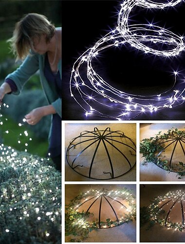  Weihnachts-Wasserfalllichter für draußen, 200 LED-Feenranken-Zweiglichter, 10 Stück x 2 m Lichterketten für Weihnachtsgarten, Zaun- und Baumdekoration