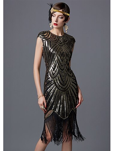  Roaring 20s 1920s Cocktail Dress Vintage Dress Flapper Dress Dress Prom Dress Prom Dresses Christmas Party Dress The Great Gatsby Charleston Women's Sequins Wedding Party Wedding Guest Dress