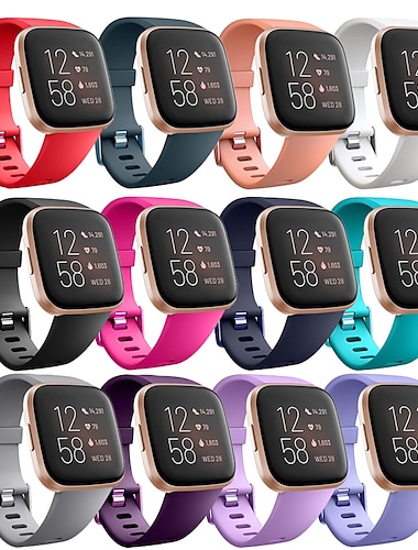  Horlogeband voor Fitbit Versa 2 / Versa Lite / Versa SE / Versa Fitbit Versa Zachte siliconen Vervanging Band Dames Elastisch Verstelbaar Sportband Polsbandje