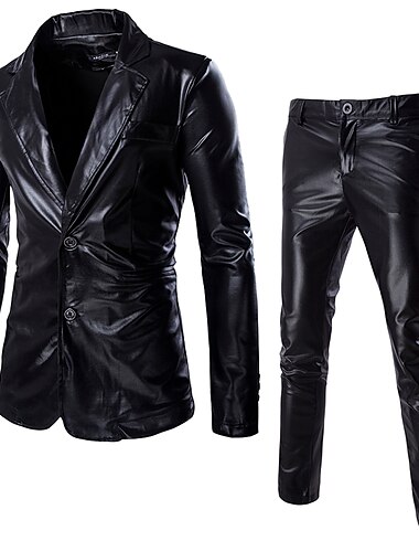  Disko 1980er Frühling Herbst Hosen Anzüge Blazer Ansteckkragen Blazer Herren Erwachsene Glänzend Matallic Kostüm Jahrgang Cosplay Party Halloween Klub Schlager Outfit