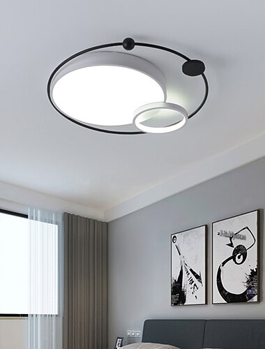  1-licht moderne dimbare plafondlamp led creatieve warme romantische cirkel cirkelvormige lampen verlichting 28w