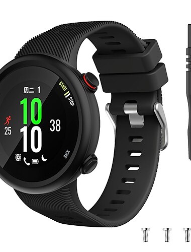  Uhrenarmband für Garmin Forerunner 45/45s Silikon Ersatz Gurt mit Entfernungswerkzeug Atmungsaktiv Sportarmband Armband