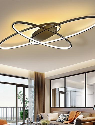  92 cm taklampe geometriske former flush mount lys metall lineær malte finish led moderne 220-240v