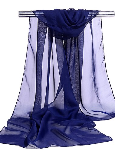  Mulheres Lenços de chiffon Festa Casamento Casual Azul Verde Cinzento LENÇO Cor imaculada / Chiffon / Rosa / Outono / Inverno / Primavera