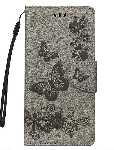  telefon Etui Til Samsung Galaxy S26 Ultra Plus S25 S24 S23 S22 S21 FE S21 Ultra Plus A54 A12 Lommebok-kortveske Flip deksel med stativ Kortholder med håndleddsstropp Sommerfugl PU lær