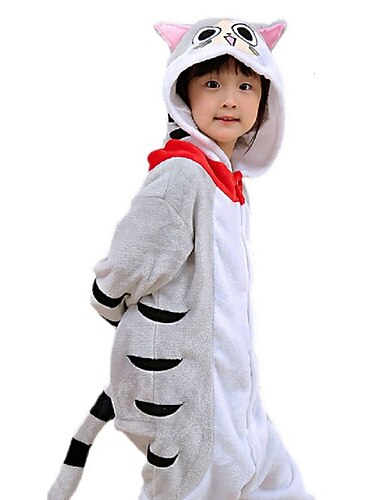  בגדי ריקוד ילדים חיה תחפושת Onesie תחפושת קרנבל חתול נָמֵר פיג'מה אוברול פיג'מת קיגורומי תחפושת מצחיקה ל בנים ובנות קרנבל קָרִיקָטוּרָה