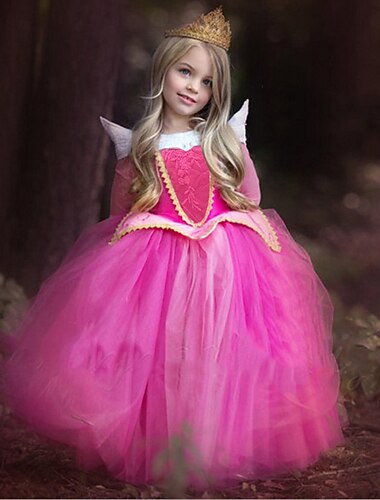  Kopciuszek Księżniczka Aurora Sukienka Sukienka Flower Girl Halka A-line sukienka na wakacje Kostiumy z filmów for Dla dziewczynek Dla dzieci Święta Bal maskowy