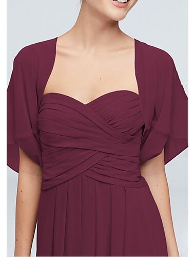  Manches Courtes Boleros Mousseline de soie Mariage Etoles de Femme Avec Ruché