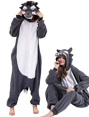  Erwachsene Leopard Onesie-Kostüm Faschingskostüme Wolf Pyjamas-Einteiler Kigurumi-Pyjamas Lustiges Kostüm Für Herren und Damen Weihnachten Karneval Silvester Karikatur