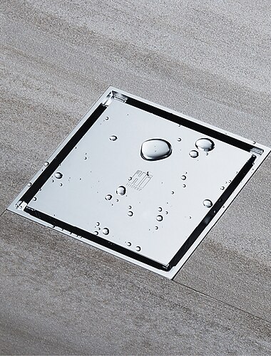  messing afvoerputje, 10cm (4-inch) tegelinzet vierkant op de vloer gemonteerd vloerregister (zwart / geborsteld / geborsteld goud / champagne goud / roségouden kleur)