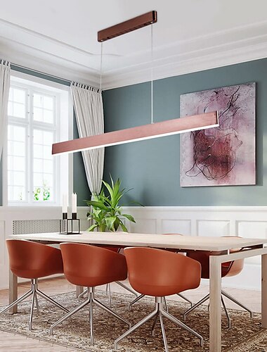  91 cm led-hanglamp eilandlamp in lengte verstelbare lampen aluminium geverfde afwerkingen modern noordse stijl 110-120v 220-240v