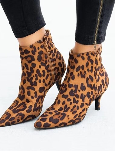  Zwarte enkellaarsjes van imitatiesuède voor dames met spitse neus en kittenhak - elegante casual en avondschoenen voor op kantoor en speciale gelegenheden