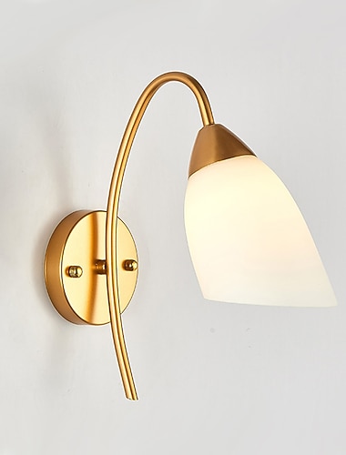  lightinthebox led vegglampe dekorativ vegglampe, moderne vegglampe med sylinder melkehvit glassskjerm, opp eller ned installasjon, vegglampe for stue soverom og gang