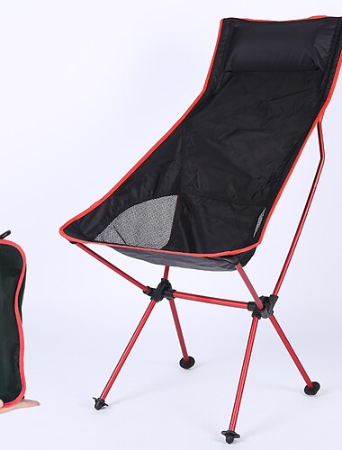  كرسي تخييم قابل للطي ارتفاع الظهر مع مسند الرأس خفيف جدا (UL) قابلة للطى متنفس مدمج شبكة 7075 سبيكة ألومنيومط إلى 1 شخص صيد السمك المشي لمسافات طويلة تخييم سقوط الخريف الربيع / مريح