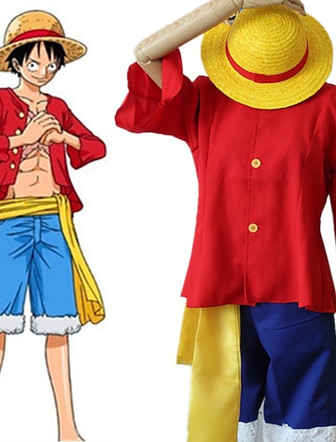  One Piece · Спустя два года после версии Обезьяна d Луффи Аниме Косплэй Kостюмы Инвентарь Косплей Костюмы Хэллоуин Карнавал Маскарад Кофты Брюки Пояс Назначение Муж. Взрослые