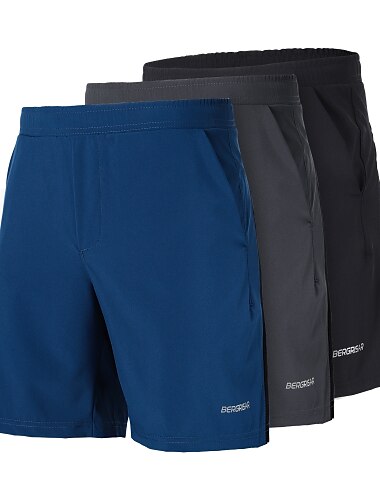  BERGRISAR Herren Laufshorts Laufhose Lang & Kurz Sportlich Kurze Hose Hosen / Regenhose Unterwäsche Shorts 2 in 1 Liner Elastischer Bund Nylon Elasthan Sommer Laufen Wandern Reflektierend / Einfarbig