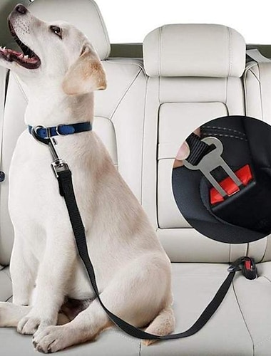  2 piezas de cinturón de seguridad para coche de mascotas nylon mascotas perro gato asiento correa de plomo arnés para cachorro gatito vehículo correa de seguridad ajustable