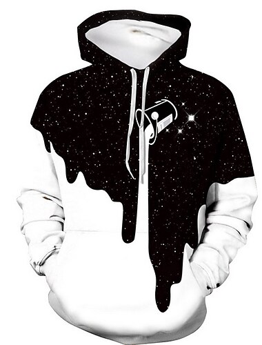  Hombre Graphic Bloque de color Sudadera Sudaderas Sudadera Sudadera con capucha Con Capucha Casual Impresión 3D Diario Negro Amarillo Diseñador