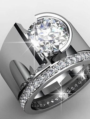  Δαχτυλίδι Γάμου Ασημί Επιμεταλλωμένο με Πλατίνα Κράμα Στυλάτο 1 τεμ Cubic Zirconia / Γυναικεία / Ανδρικά / Ανδρικά