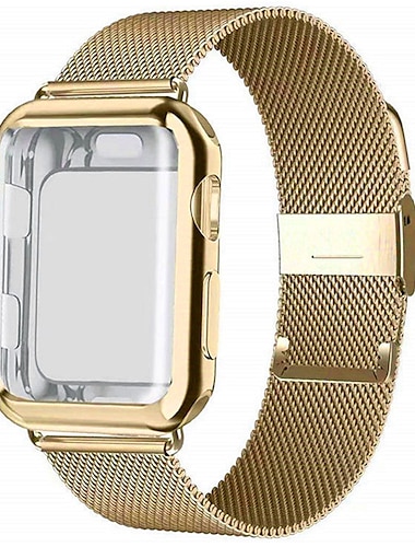  Horlogeband voor Apple Watch Series 8/7/6/5/4/3/2/1 / SE 45/44/42/41/40/38mm Roestvrij staal Vervanging Band Verstelbaar Milanese lus Polsbandje