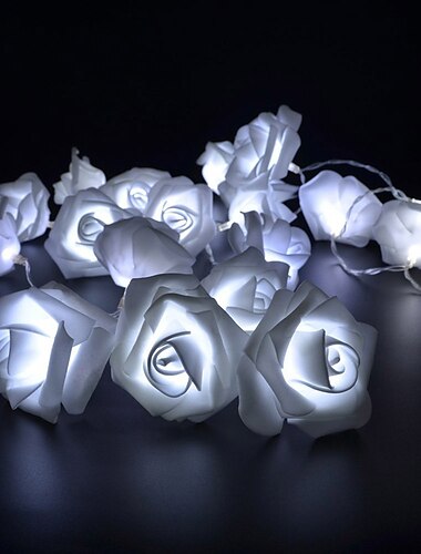  Girlande Kunstblume Rose Lichterkette Blumenstrauß Lichterkette für Hochzeit Valentinstag Dekoration 1m 10leds