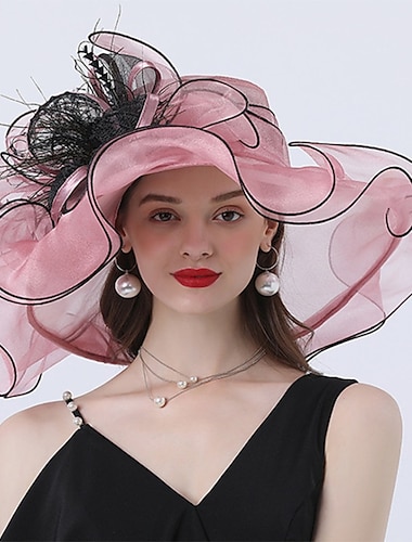  Chapeau en tulle mode vintage élégant chapeaux organza luxueux headwear avec nœud en fleurs 1 PC mariage course de chevaux Melbourne Cup Ladies Day coiffure pour impressionner robe de jour de course