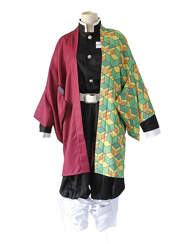  Tomioka Giyuu Anime Costume Cosplay Abiti Abiti Cosplay Accessori Altri accessori Top Pantaloni Mantello Per Per uomo Per donna Ragazzi Adulti