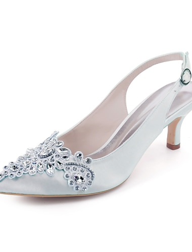  beige slingback hæler med krystall utsmykning for kvinner - elegante bryllup og kveld sko